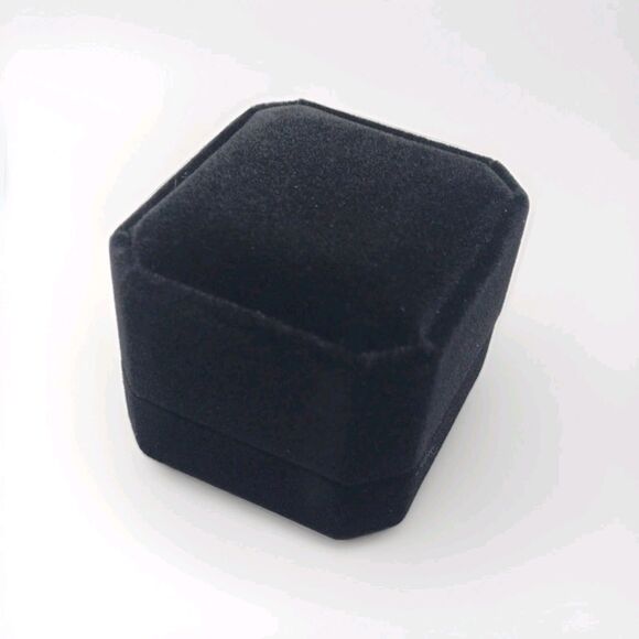 Citrine & Onyx CZ Sterling Silver Overlay Ring Size 7 Modern Art Deco + Box Gift - Picture 6 of 6